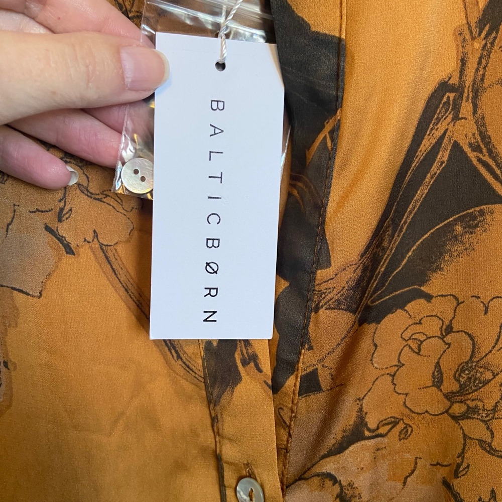 Baltic Born Floral Long Sleeve Dress - Mustard and Black - Picture 5 of 10